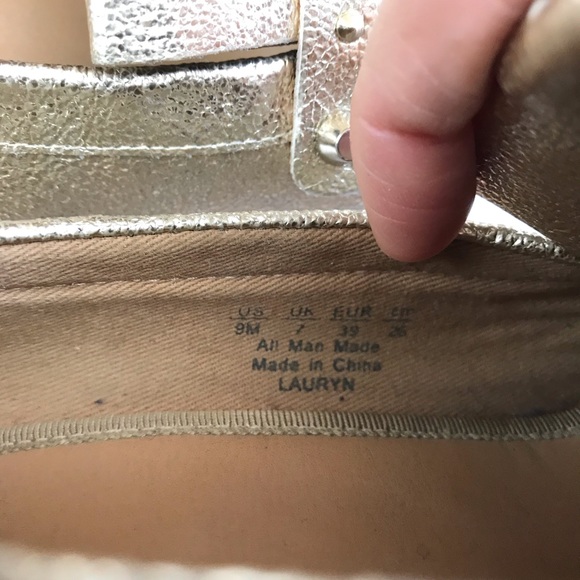 Franco Sarto Lauryn Gold Chunky Heel Loafers - Picture 8 of 8